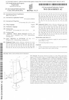 Aerofoil wing patent